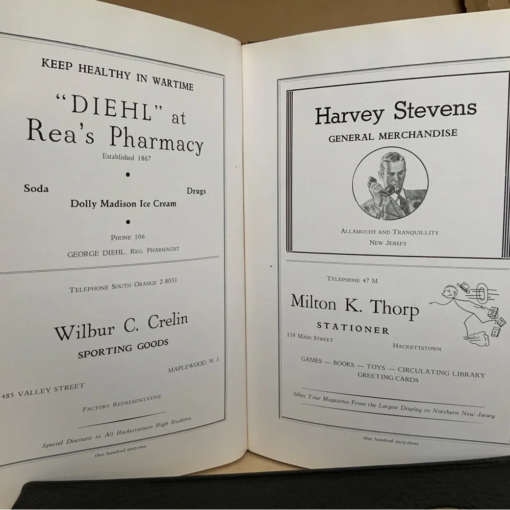WW II era,  HACKETTSTOWN NJ HIGH SCHOOL YEAR BOOKS - Picture 10 of 16